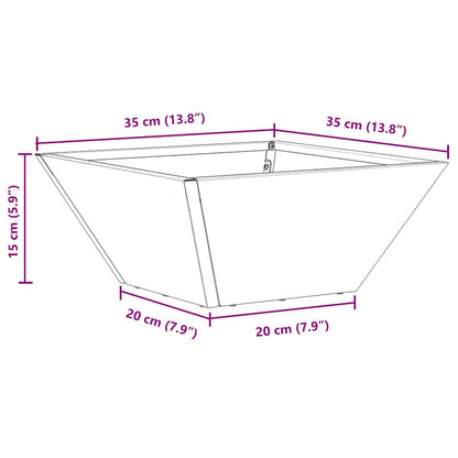Garten Schüssel Pflanzer Anthrazit 35 x 35 x 15 cm Stahl