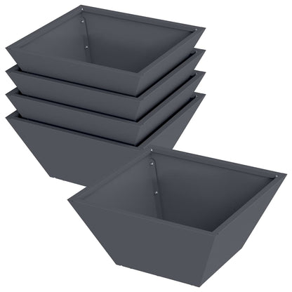 Garten Schüssel Pflanzer 5 pcs Anthrazit 35 x 35 x 15 cm Stahl