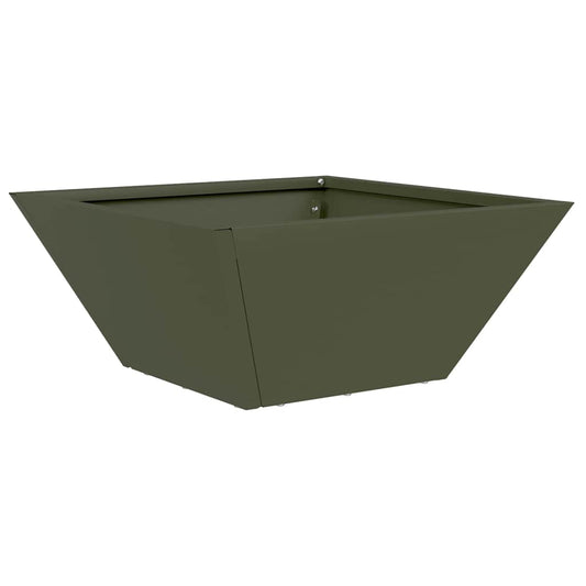 Garten Schüssel Pflanzer Olivgrün 35 x 35 x 15 cm Stahl