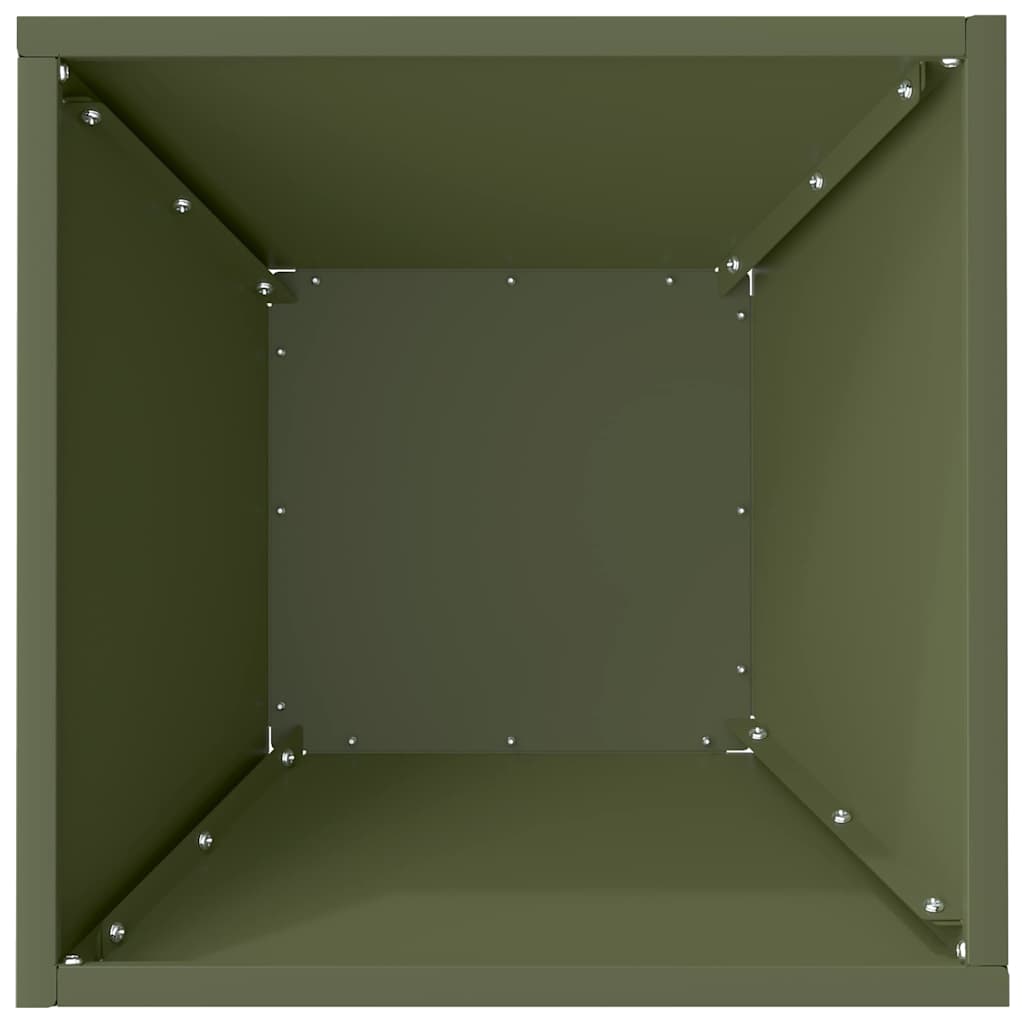 Garten Schüssel Pflanzer Olivgrün 35 x 35 x 15 cm Stahl