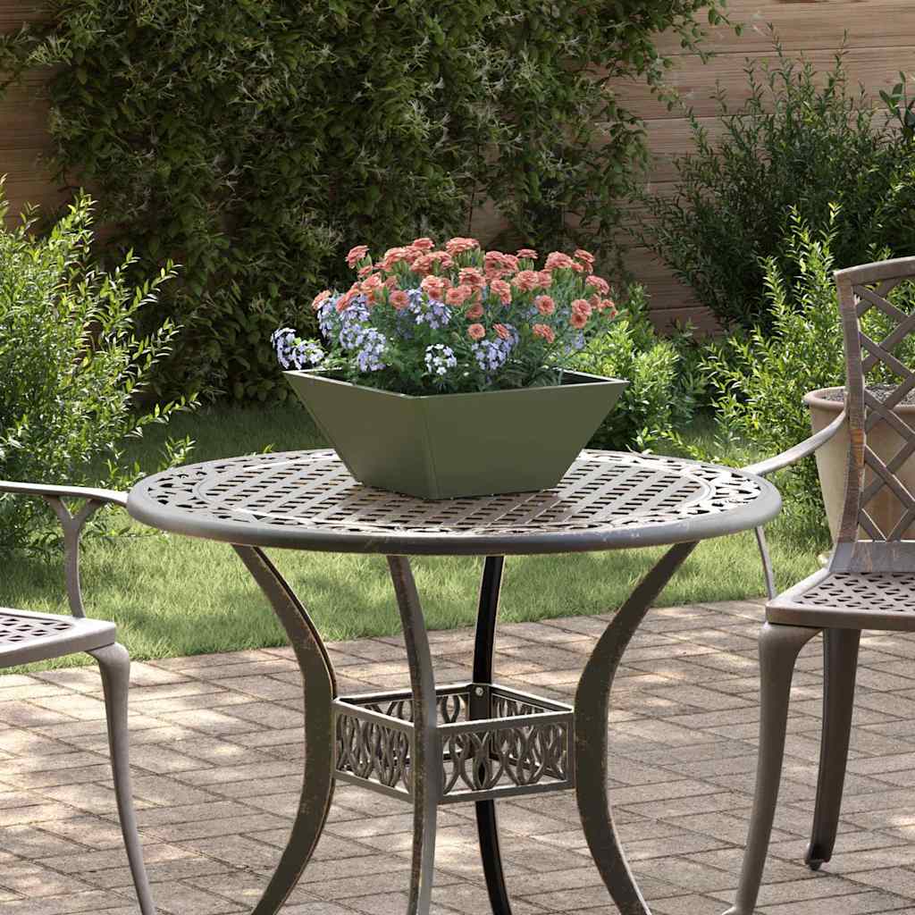 Garten Schüssel Pflanzer 5 pcs Olivgrün 35 x 35 x 15 cm Stahl
