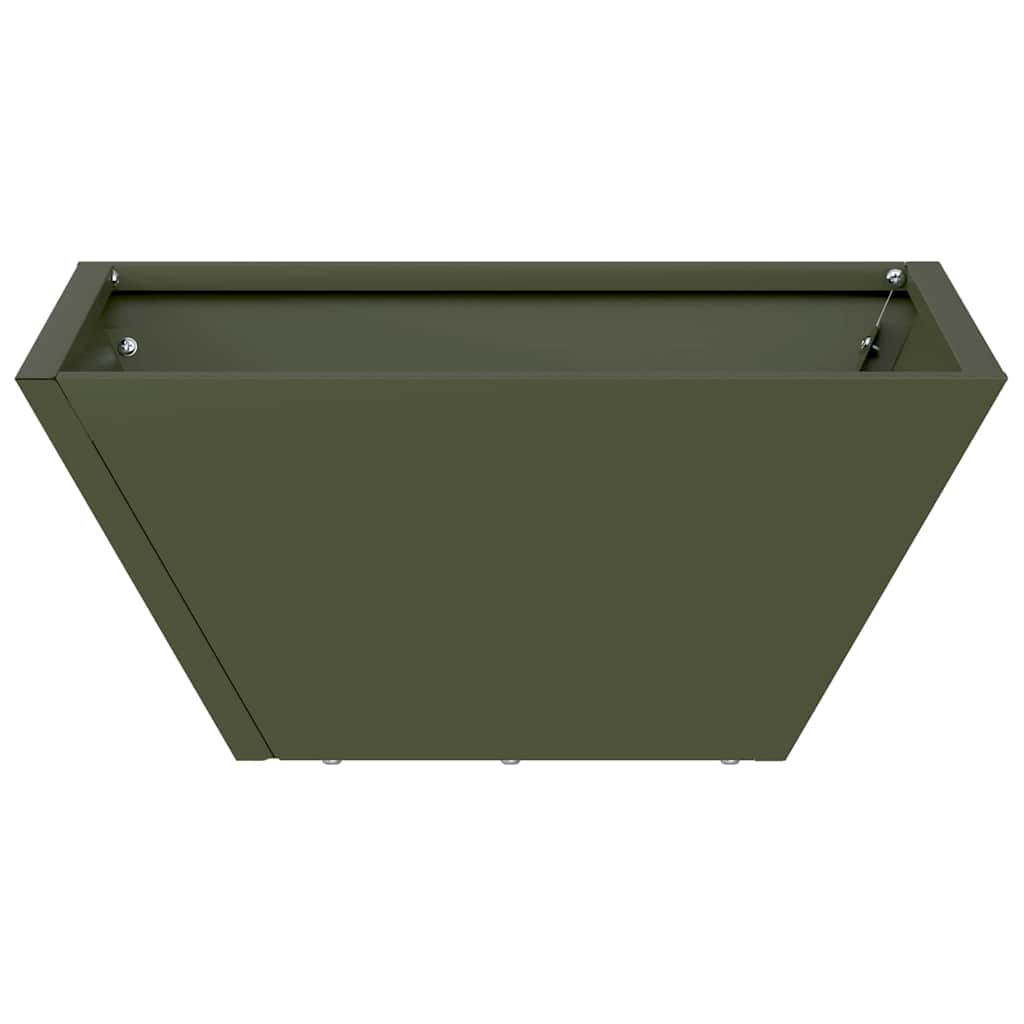 Garten Schüssel Pflanzer 5 pcs Olivgrün 35 x 35 x 15 cm Stahl