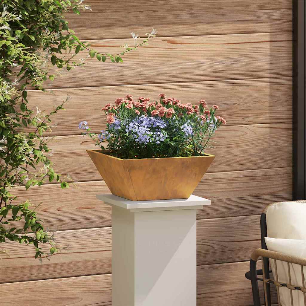 Garten Schüssel Pflanzer Rostig 35 x 35 x 15 cm Wetterfeststahl