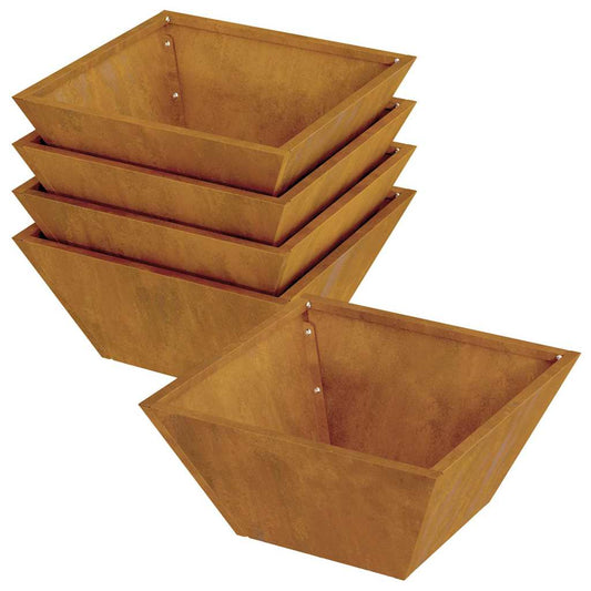 Garten Schüssel Pflanzer 5 pcs Rostig 35 x 35 x 15 cm