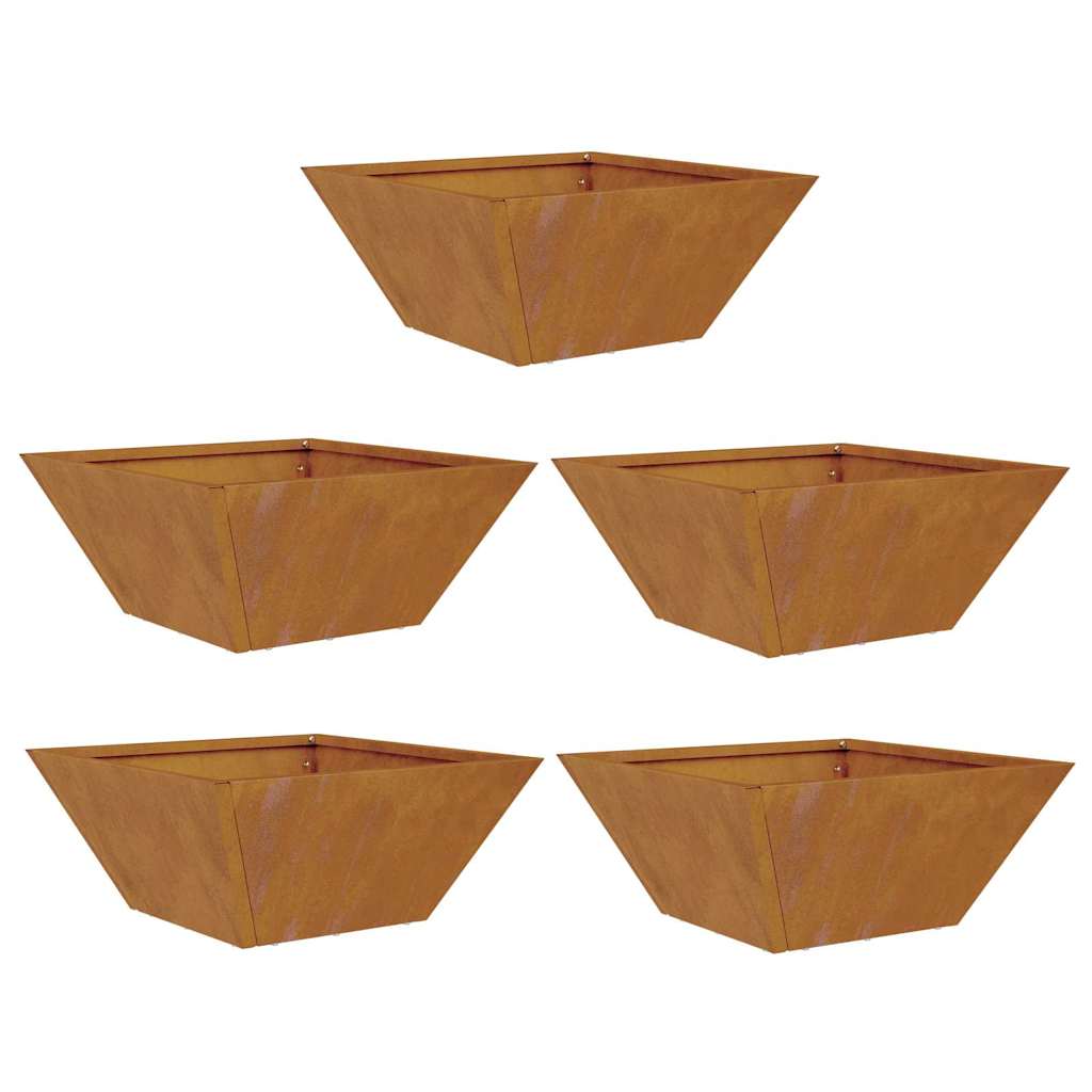 Garten Schüssel Pflanzer 5 pcs Rostig 35 x 35 x 15 cm