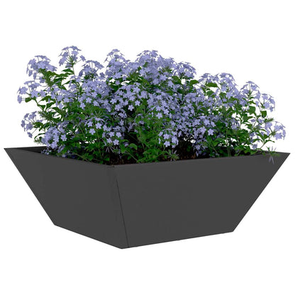 Garten Schüssel Pflanzer Schwarz 40 x 40 x 15 cm Stahl