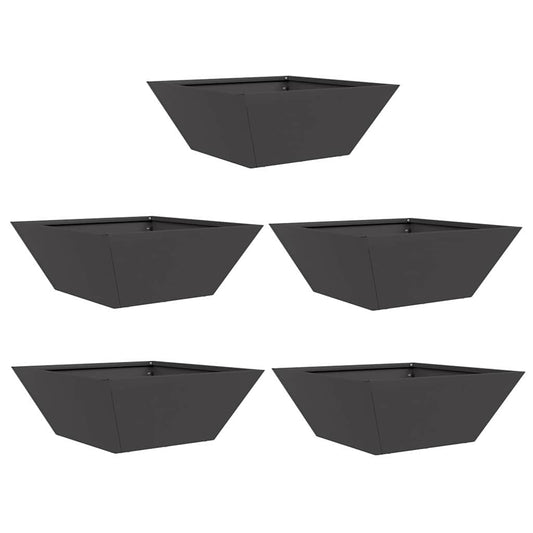 Garten Schüssel Pflanzer 5 pcs Schwarz 40 x 40 x 15 cm Stahl