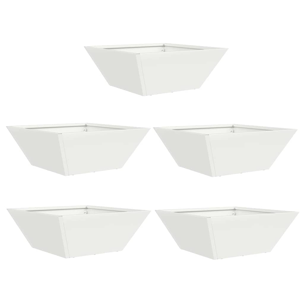 Garten Schüssel Pflanzer 5 pcs Weiß 40 x 40 x 15 cm Stahl