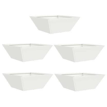 Garten Schüssel Pflanzer 5 pcs Weiß 40 x 40 x 15 cm Stahl