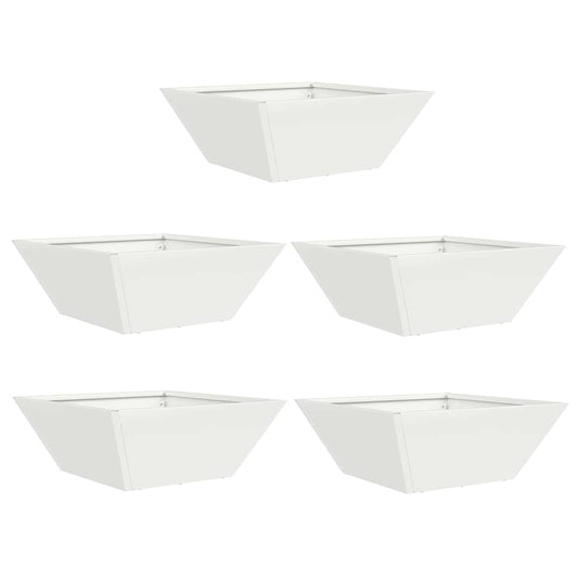Garten Schüssel Pflanzer 5 pcs Weiß 40 x 40 x 15 cm Stahl