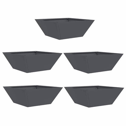 Garten Schüssel Pflanzer 5 pcs Anthrazit 40 x 40 x 15 cm Stahl