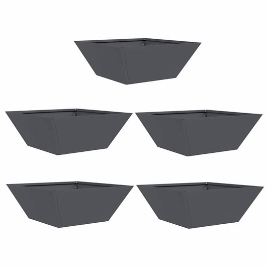 Garten Schüssel Pflanzer 5 pcs Anthrazit 40 x 40 x 15 cm Stahl