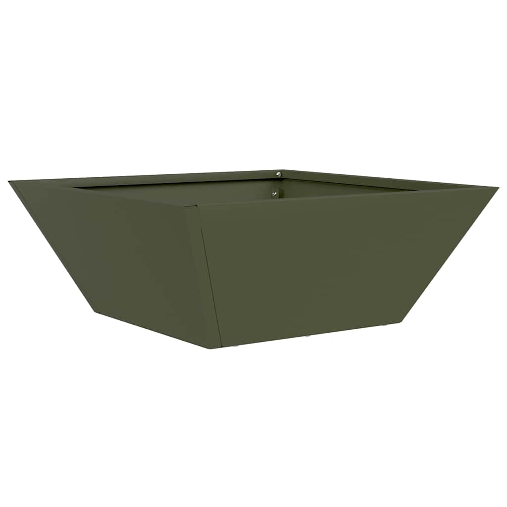 Garten Schüssel Pflanzer 5 pcs Olivgrün 40 x 40 x 15 cm Stahl