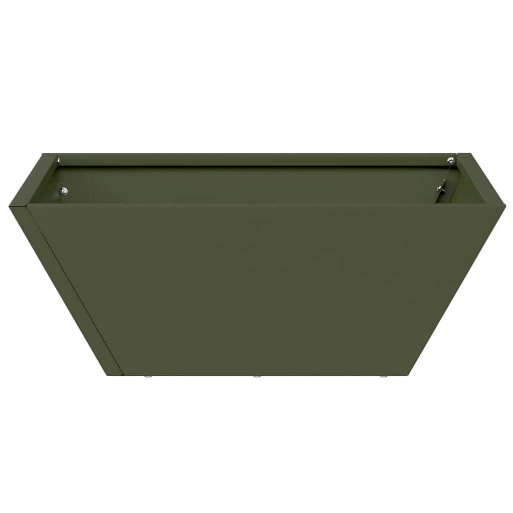 Garten Schüssel Pflanzer 5 pcs Olivgrün 40 x 40 x 15 cm Stahl