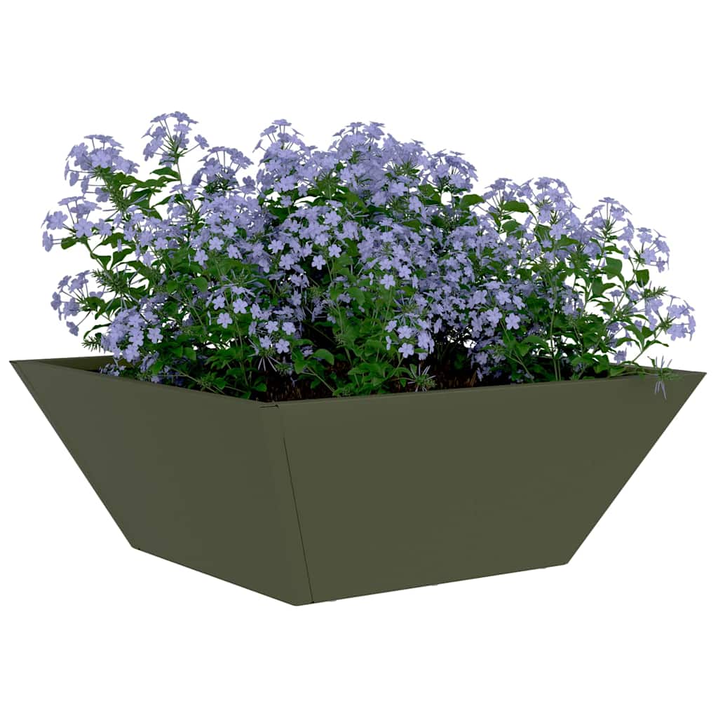Garten Schüssel Pflanzer 5 pcs Olivgrün 40 x 40 x 15 cm Stahl