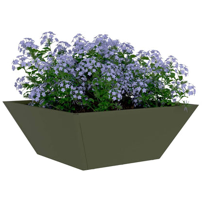 Garten Schüssel Pflanzer 5 pcs Olivgrün 40 x 40 x 15 cm Stahl