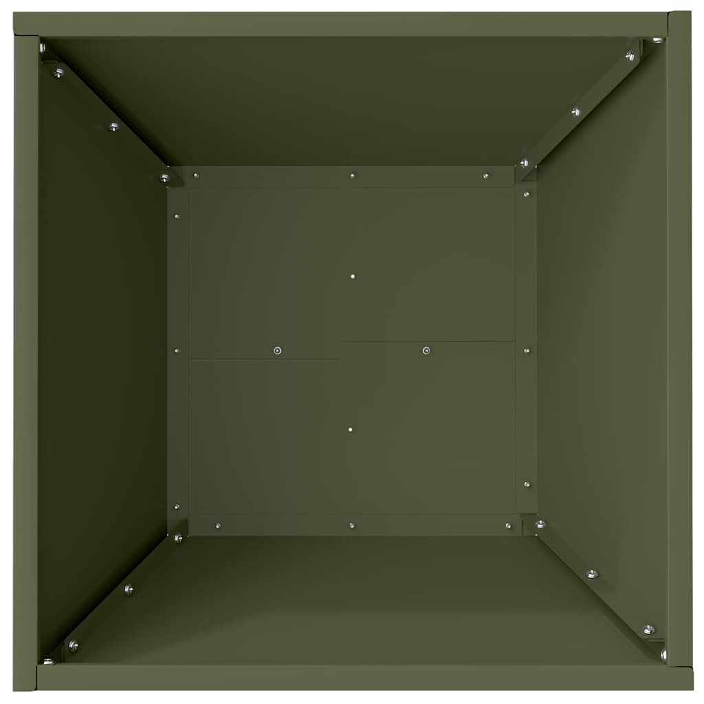 Garten Schüssel Pflanzer 5 pcs Olivgrün 40 x 40 x 15 cm Stahl