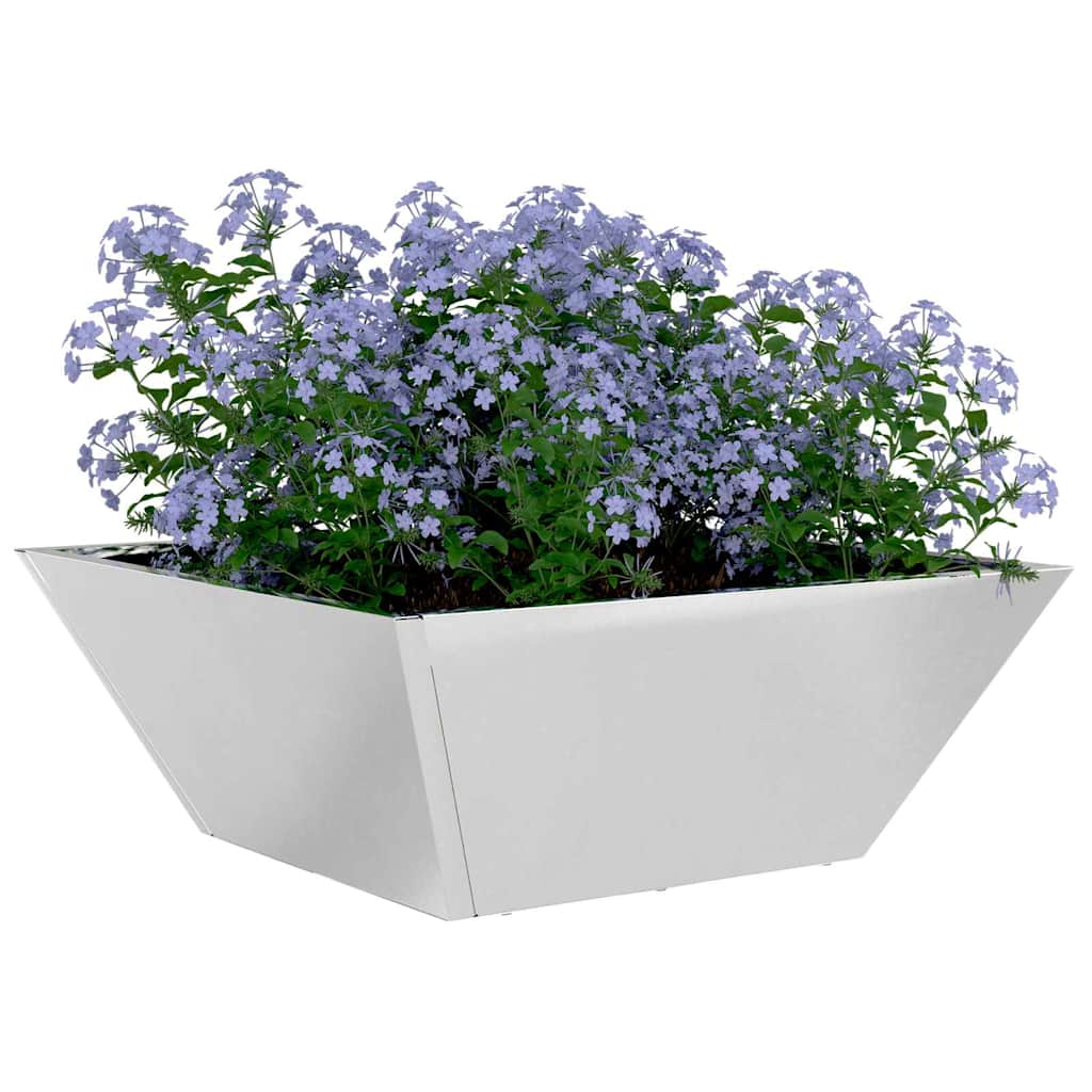Garten Schüssel Pflanzer Silber 40 x 40 x 15 cm Edelstahl