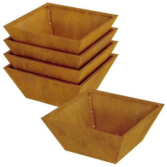 Garten Schüssel Pflanzer 5 pcs Rostig 40 x 40 x 15 cm
