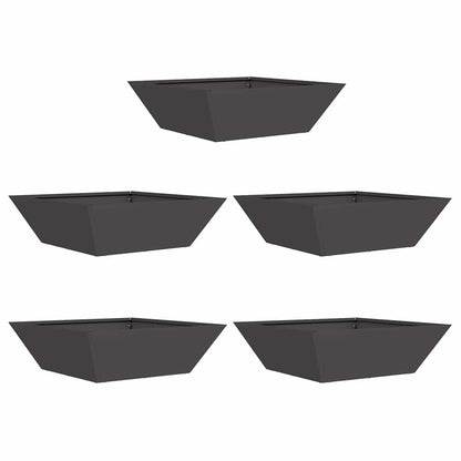 Garten Schüssel Pflanzer 5 pcs Schwarz 50 x 50 x 15 cm Stahl