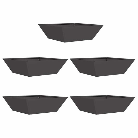 Garten Schüssel Pflanzer 5 pcs Schwarz 50 x 50 x 15 cm Stahl