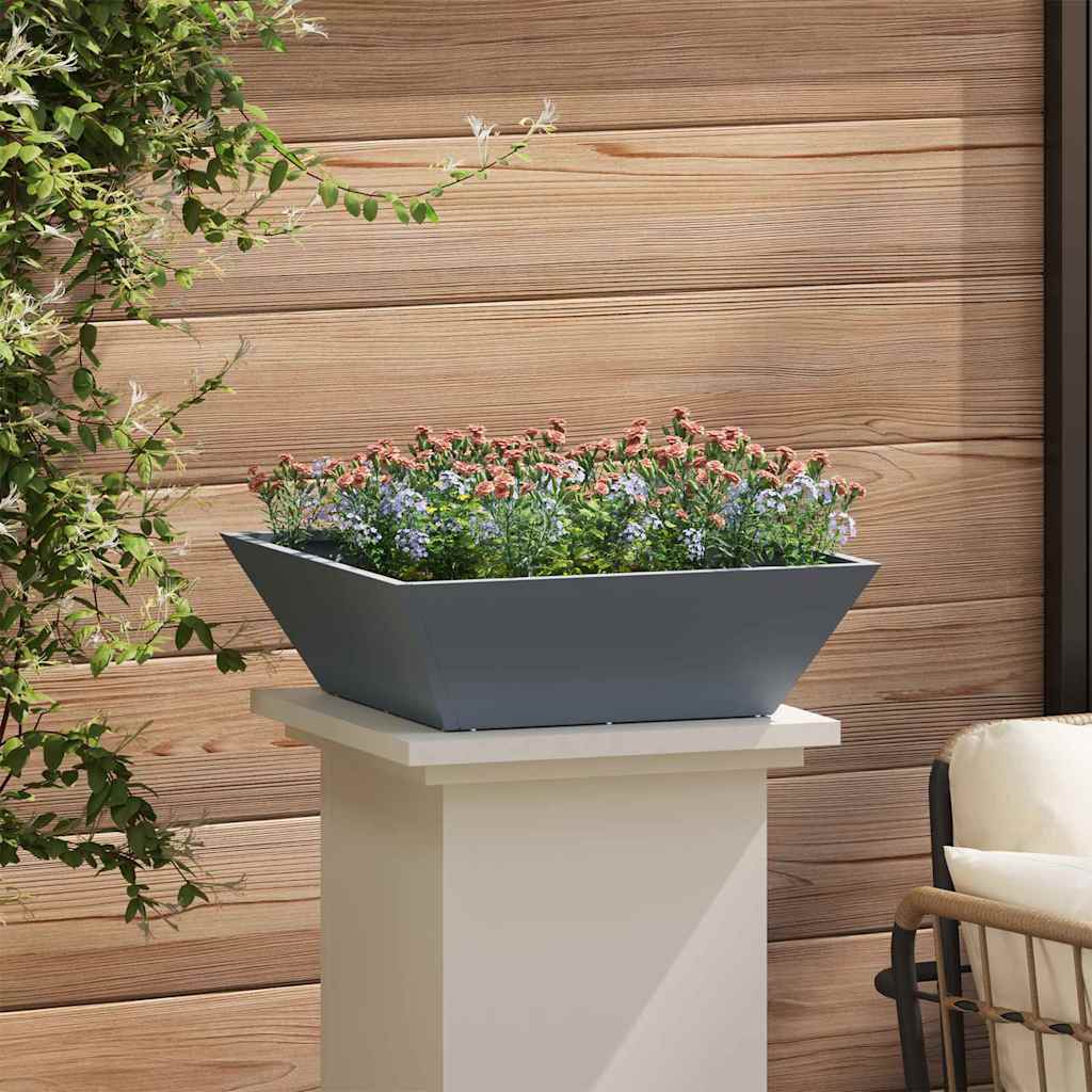 Garten Schüssel Pflanzer 5 pcs Anthrazit 50 x 50 x 15 cm Stahl