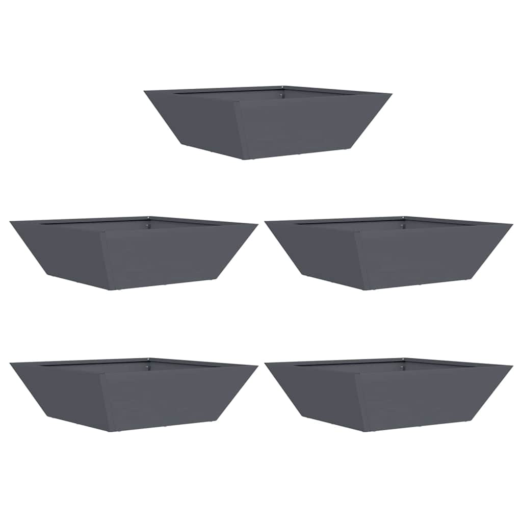 Garten Schüssel Pflanzer 5 pcs Anthrazit 50 x 50 x 15 cm Stahl