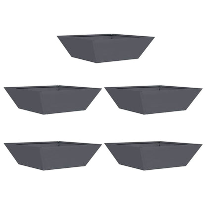 Garten Schüssel Pflanzer 5 pcs Anthrazit 50 x 50 x 15 cm Stahl