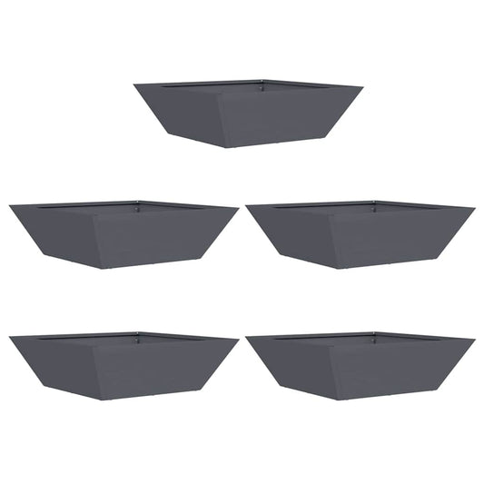 Garten Schüssel Pflanzer 5 pcs Anthrazit 50 x 50 x 15 cm Stahl