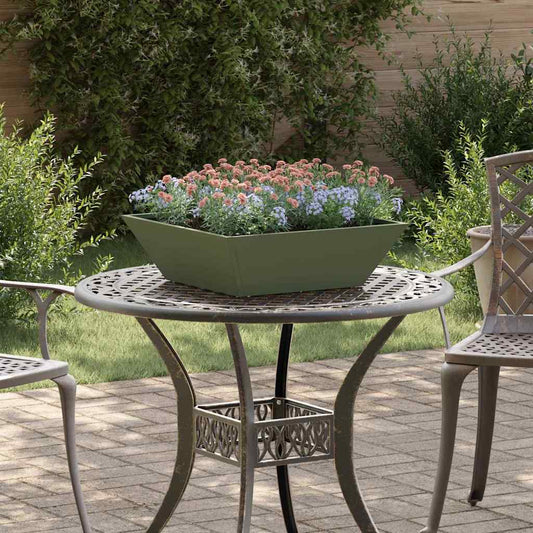 Garten Schüssel Pflanzer Olivgrün 50 x 50 x 15 cm Stahl