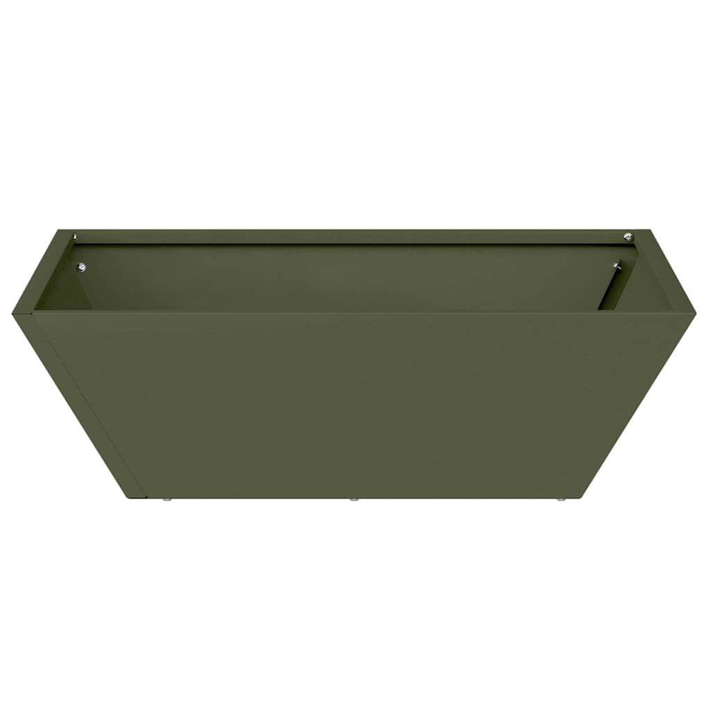 Garten Schüssel Pflanzer Olivgrün 50 x 50 x 15 cm Stahl