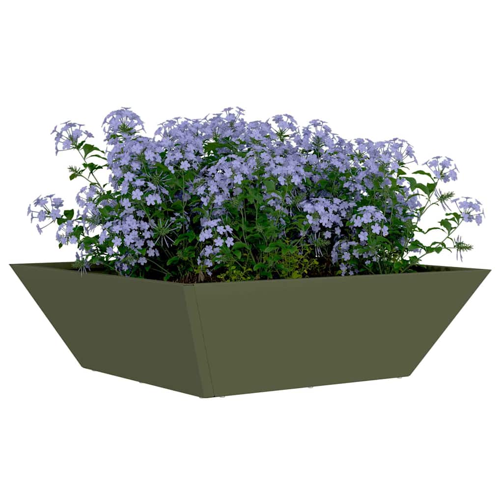 Garten Schüssel Pflanzer Olivgrün 50 x 50 x 15 cm Stahl