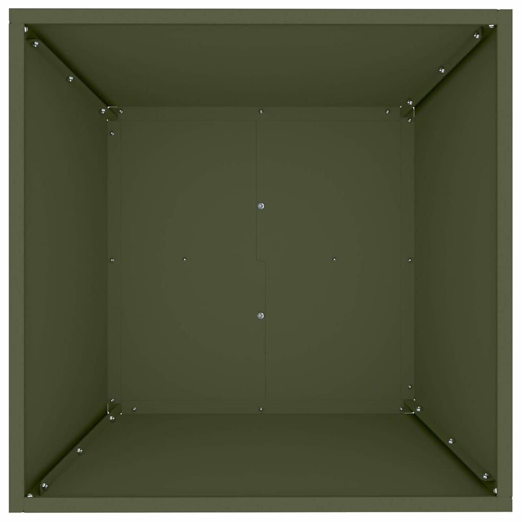 Garten Schüssel Pflanzer Olivgrün 50 x 50 x 15 cm Stahl