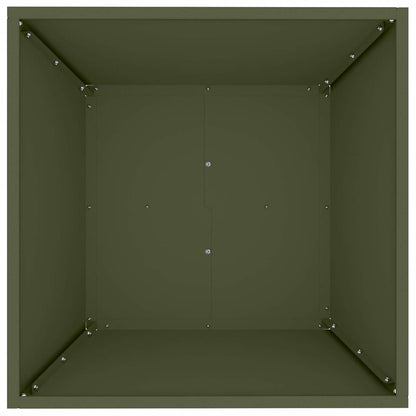 Garten Schüssel Pflanzer Olivgrün 50 x 50 x 15 cm Stahl