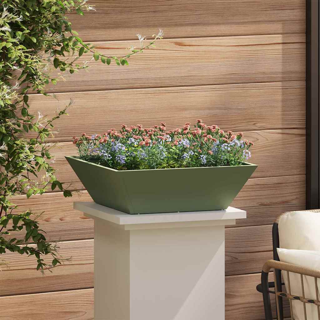 Garten Schüssel Pflanzer 5 pcs Olivgrün 50 x 50 x 15 cm Stahl