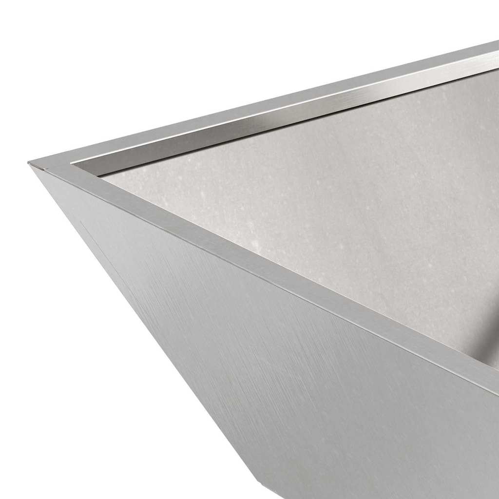 Garten Schüssel Pflanzer Silber 50 x 50 x 15 cm Edelstahl