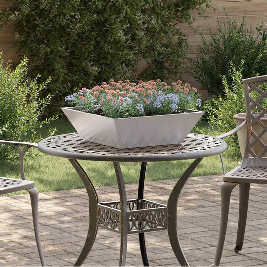 Garten Schüssel Pflanzer Silber 50 x 50 x 15 cm Edelstahl