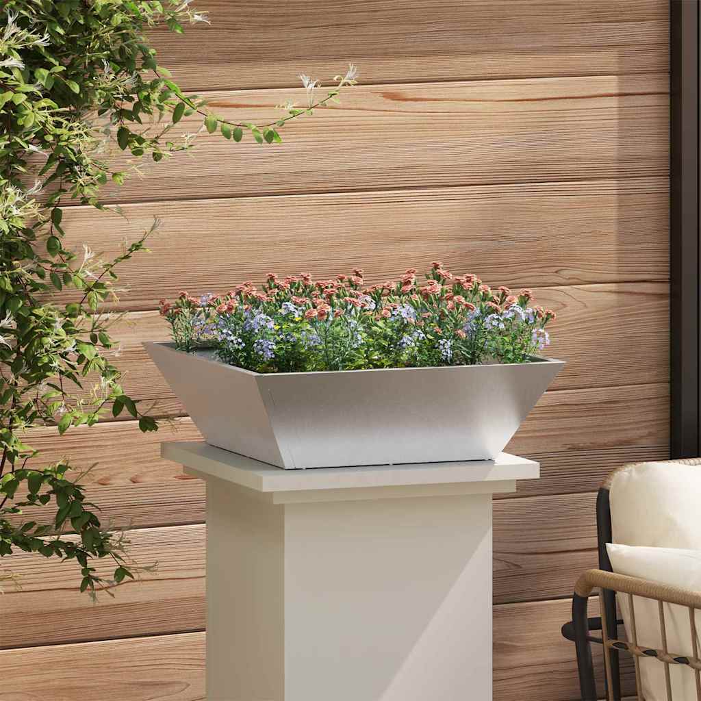 Garten Schüssel Pflanzer Silber 50 x 50 x 15 cm Edelstahl