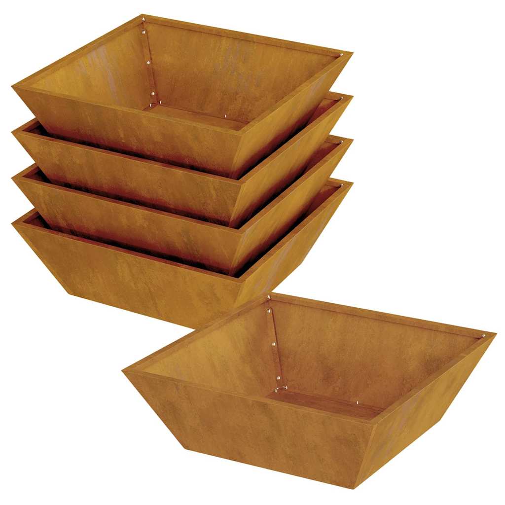 Garten Schüssel Pflanzer 5 pcs Rostig 50 x 50 x 15 cm
