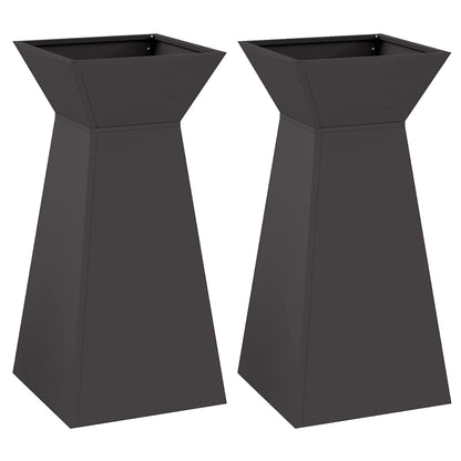 Säulen Pflanzer 2 pcs Schwarz 35 x 35 x 73 cm Stahl