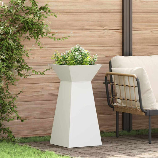 Säulen Pflanzer 2 pcs Weiß 35 x 35 x 73 cm Stahl