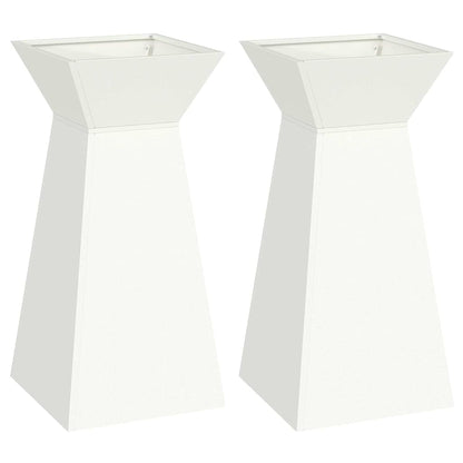 Säulen Pflanzer 2 pcs Weiß 35 x 35 x 73 cm Stahl