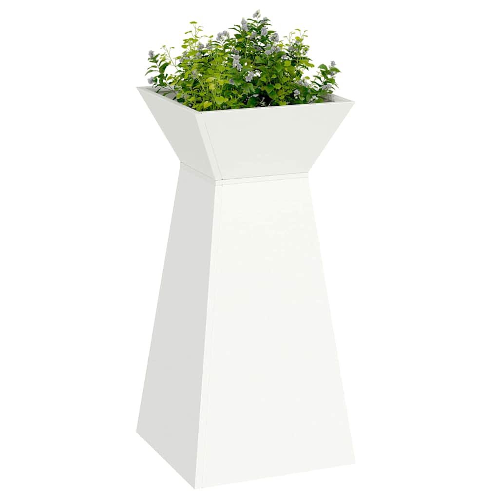 Säulen Pflanzer 2 pcs Weiß 35 x 35 x 73 cm Stahl