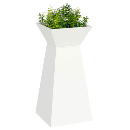 Säulen Pflanzer 2 pcs Weiß 35 x 35 x 73 cm Stahl