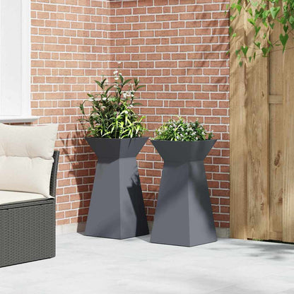 Säulen Pflanzer 2 pcs Anthrazit 35 x 35 x 73 cm Stahl
