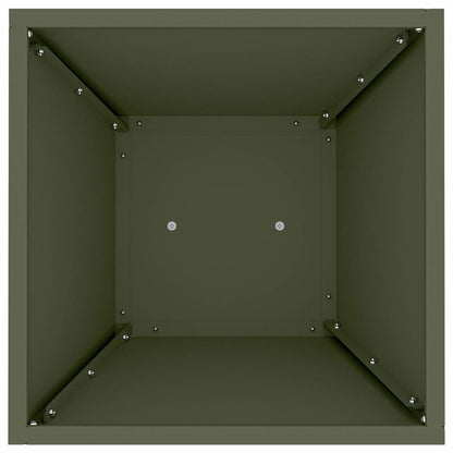 Säulen Pflanzer Olivgrün 35 x 35 x 73 cm Stahl