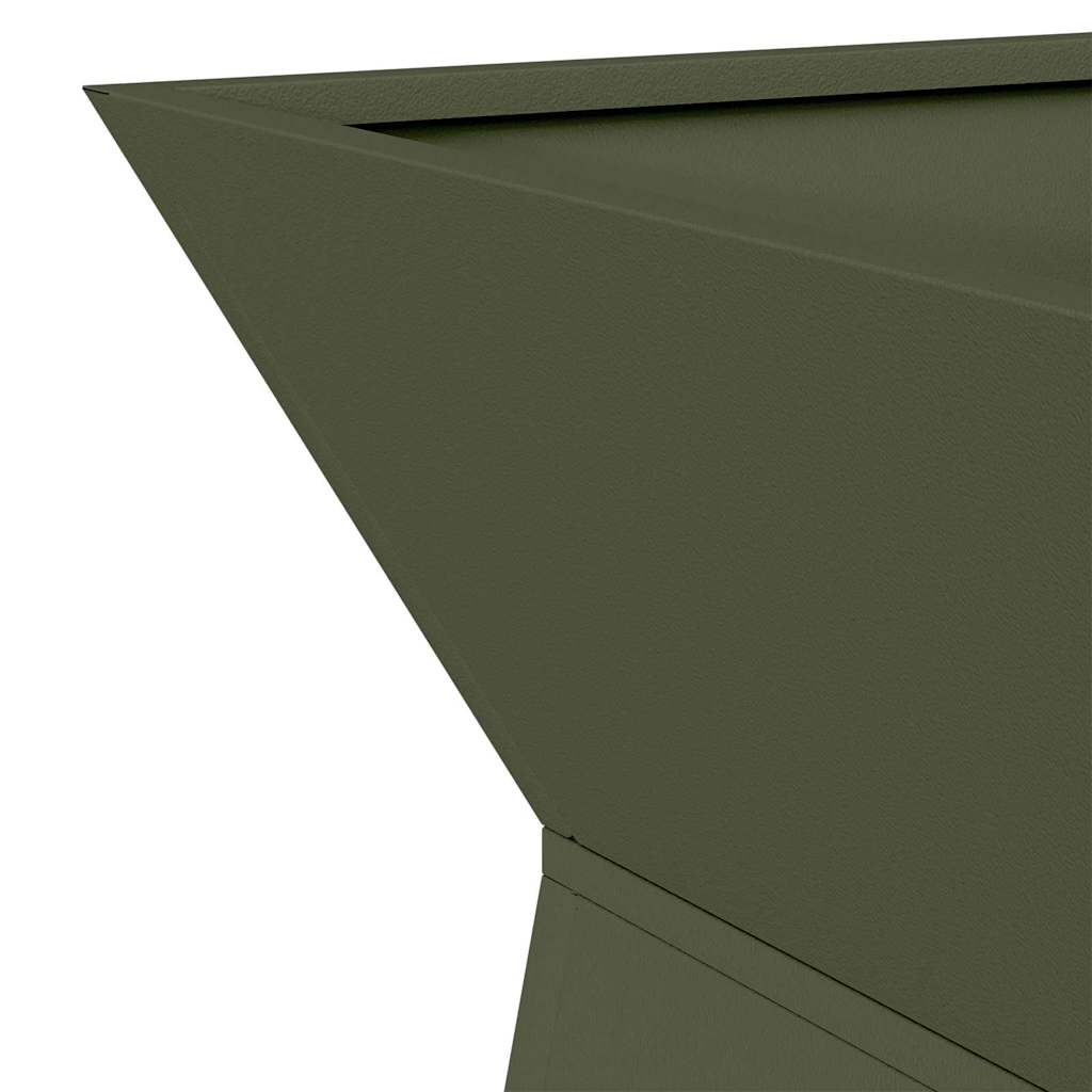 Säulen Pflanzer 2 pcs Olivgrün 35 x 35 x 73 cm Stahl