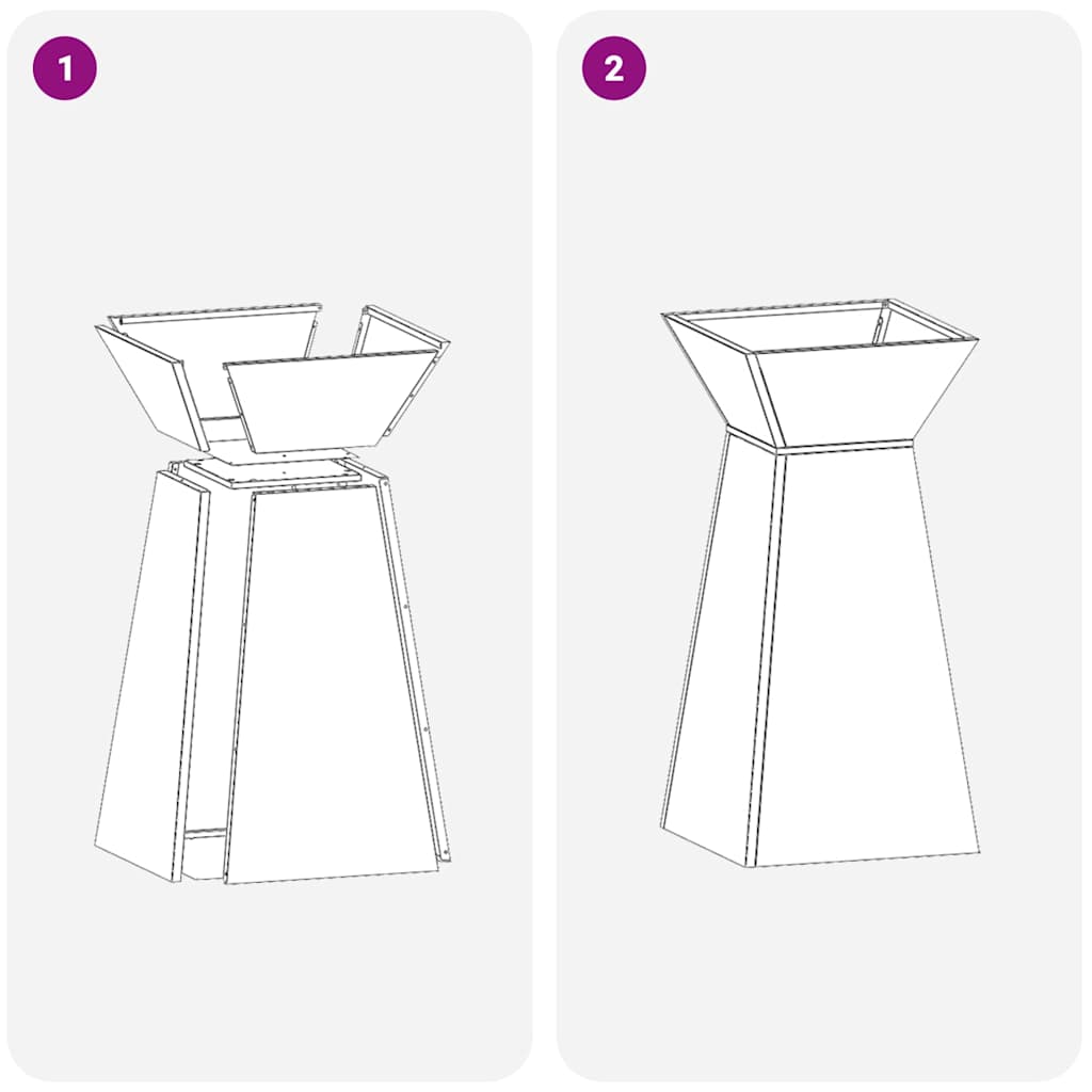 Säulen Pflanzer 2 pcs Olivgrün 35 x 35 x 73 cm Stahl