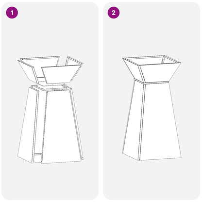 Säulen Pflanzer 2 pcs Olivgrün 35 x 35 x 73 cm Stahl