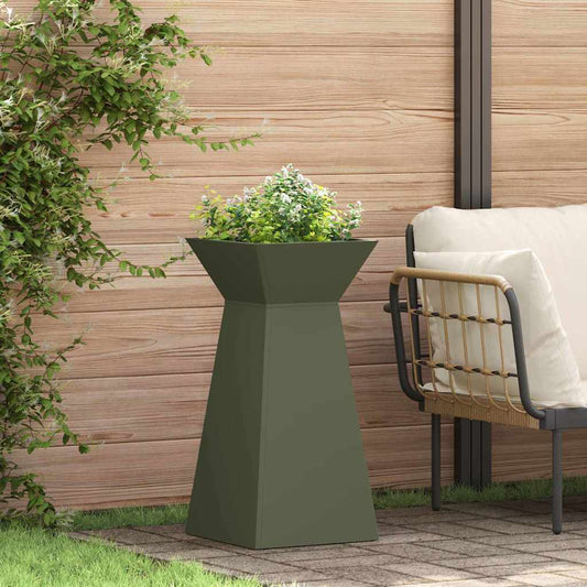 Säulen Pflanzer 2 pcs Olivgrün 35 x 35 x 73 cm Stahl